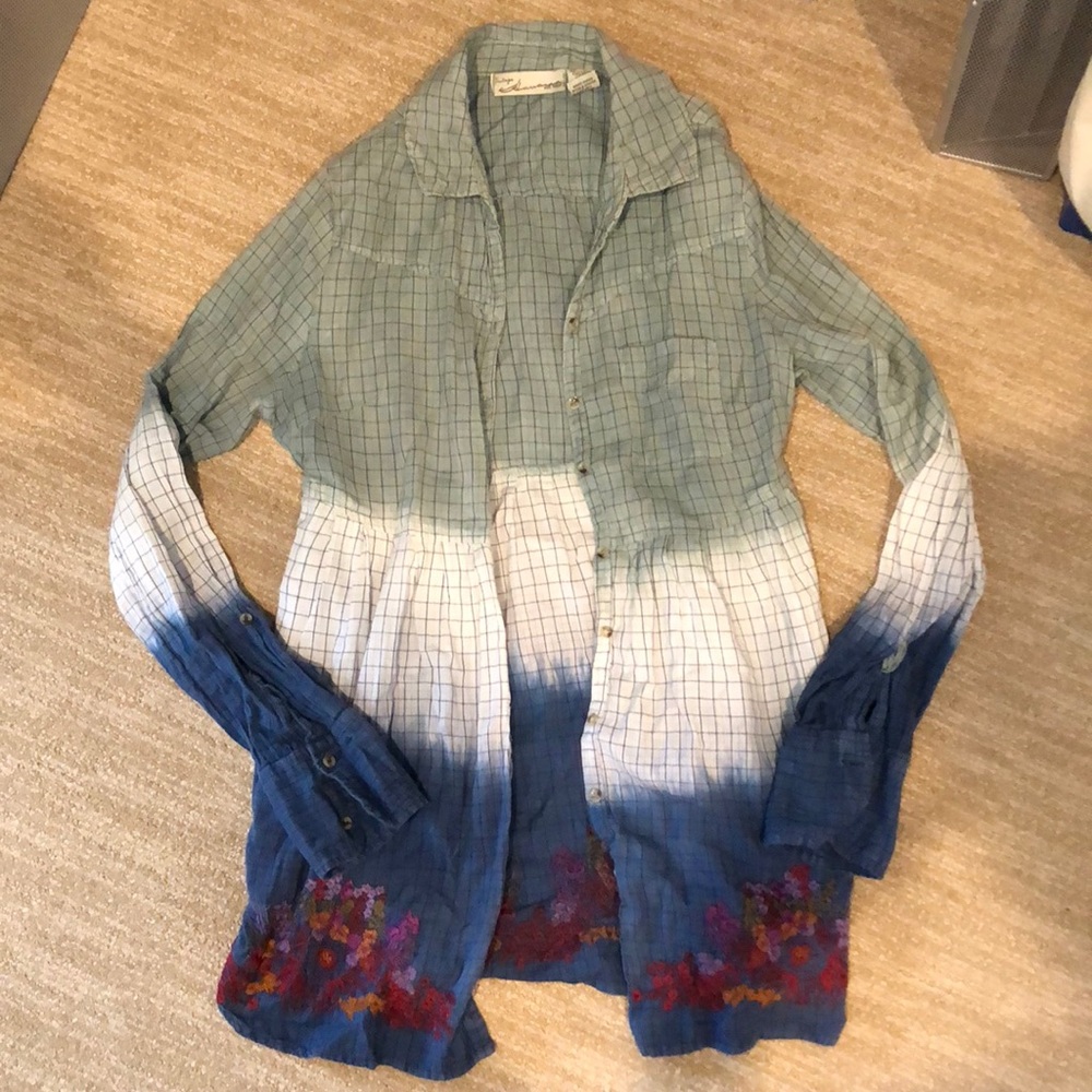 Ombré/Floral/Plaid Button-Up